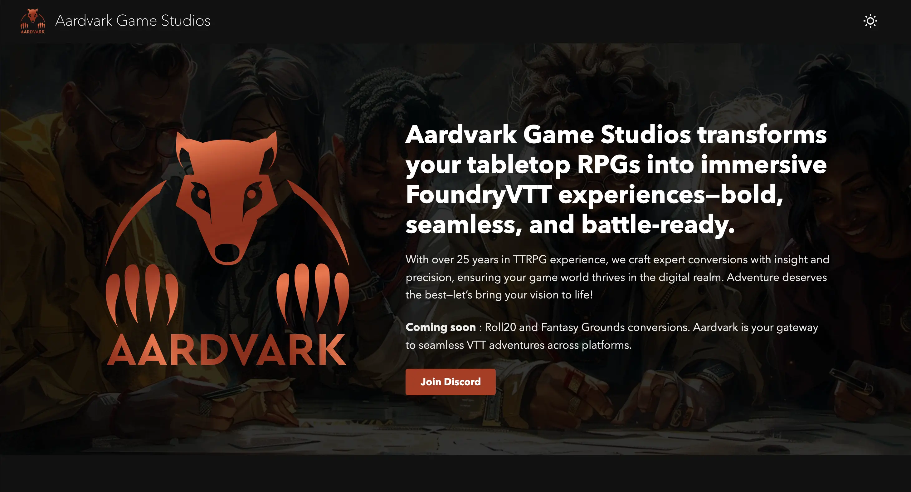 Aardvark Games Website thumbnail